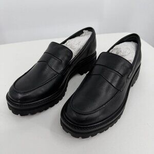 Everlane The Lug Loafer in Black Leather size 9.5 Women's Chunky Heel